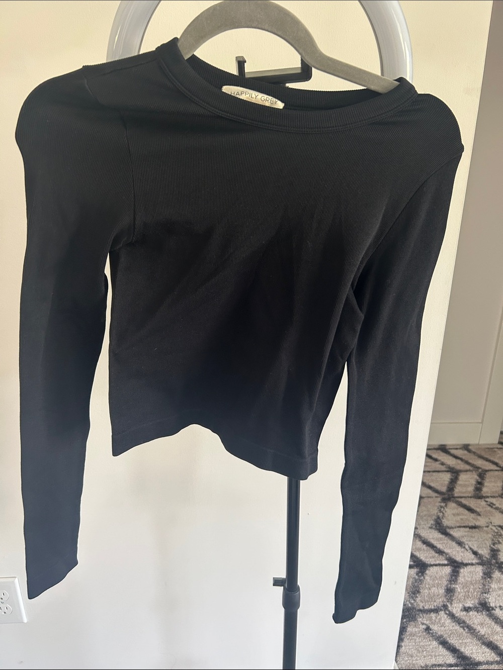 Black Long-Sleeve Women's Top